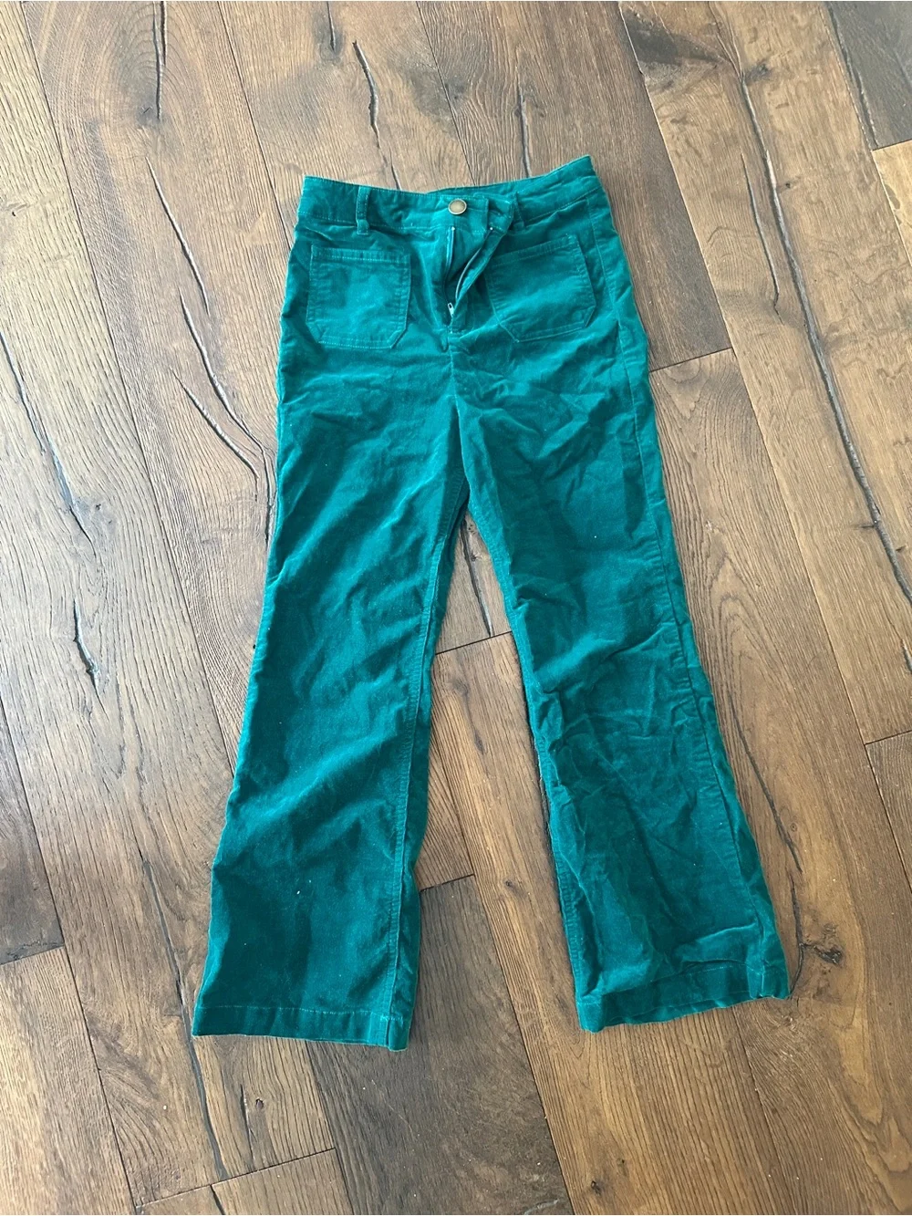 Copper Key Pine Green Flared Wide-Leg Jeans